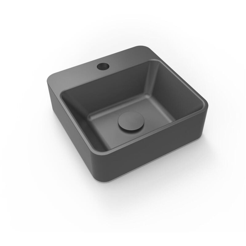Mob-in - Vasque lave-mains carrée à poser grise smart