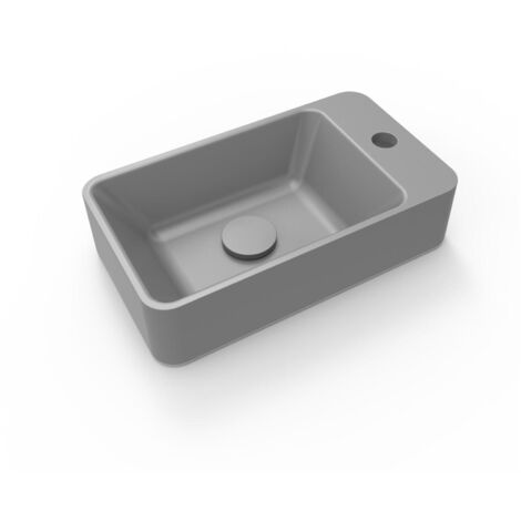 MOB-IN Vasque lave-mains rectangulaire à poser grise SMART
