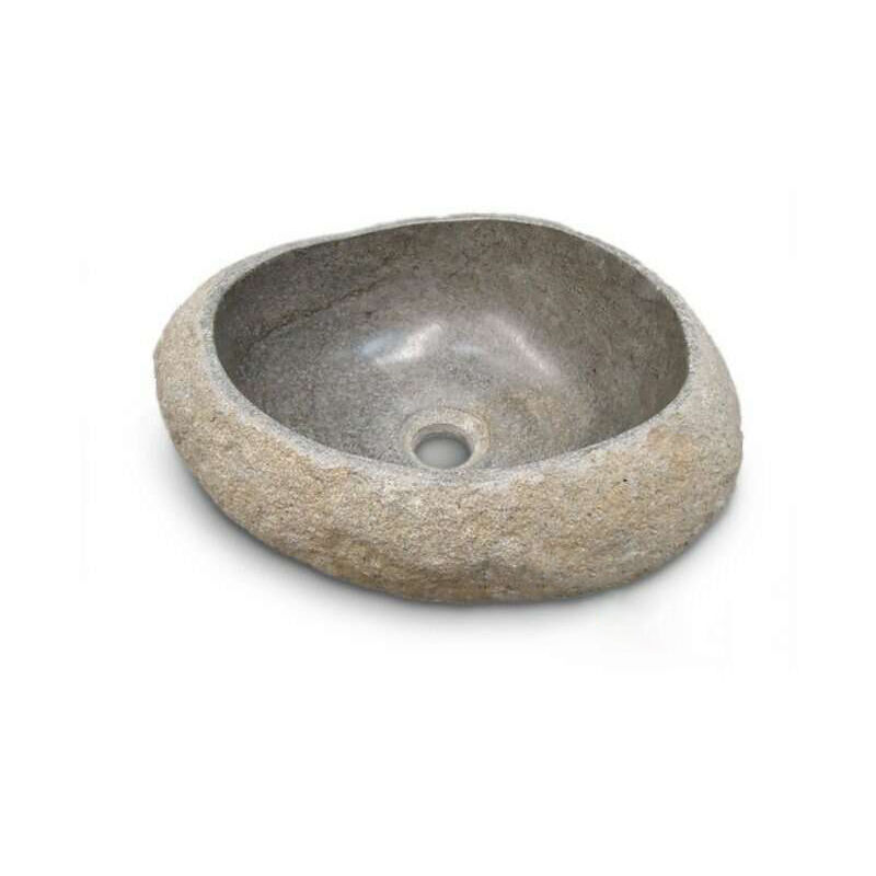 

Lavabo sobre encimera de 40 cm en piedra de río, Galéo