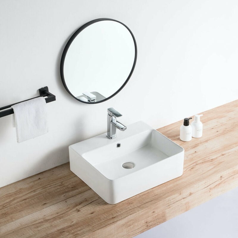 Stano. - Vasque à poser rectangulaire en céramique venado l 52 x 42 cm