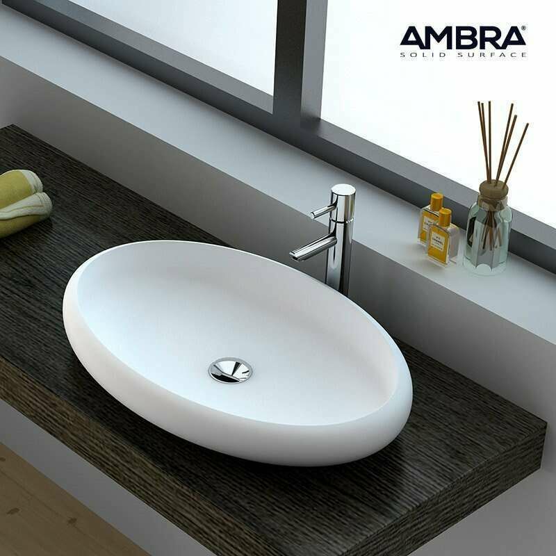 

Gran Lavabo Oval 60 cm en Solid Surface – Bella