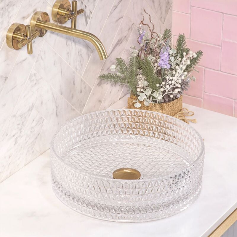 Vasque à poser REA cristal transparent