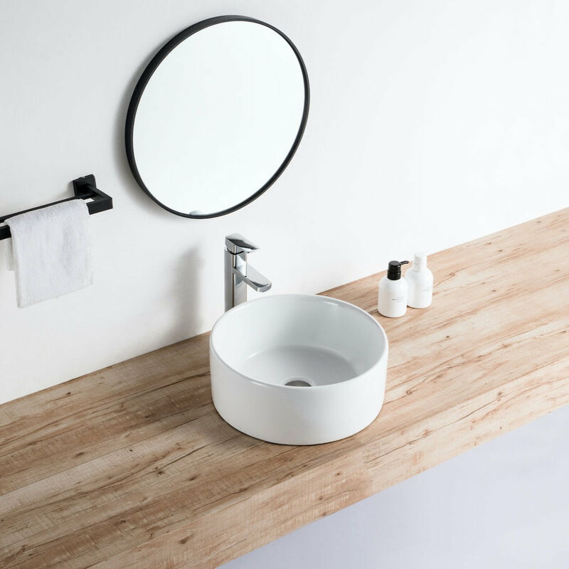 Vasque à poser ronde en céramique DAVIA Ø40.5 cm