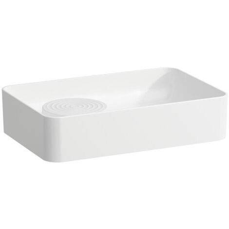 Vasque pour lavabo VAL 550 x 360 mm avec trop-plein, sans trou pour robinet blanc LAUFEN