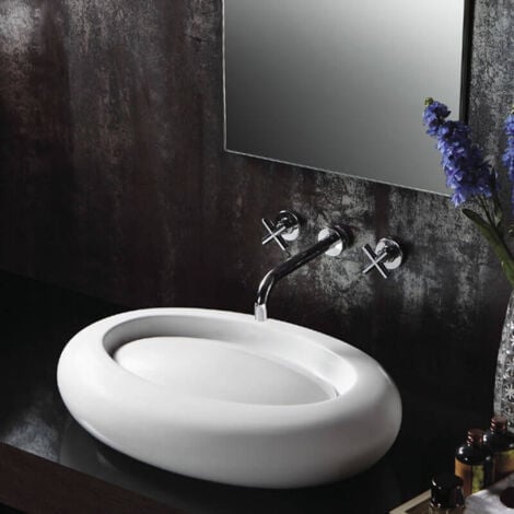Vasque pour salle de bain Ovale - Céramique - 65x46 cm - Artic