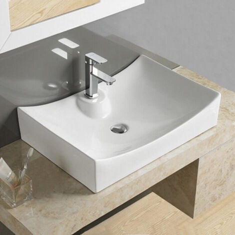 Vasque pour salle de bain Rectangulaire - Céramique - 68x46 cm - Lineare