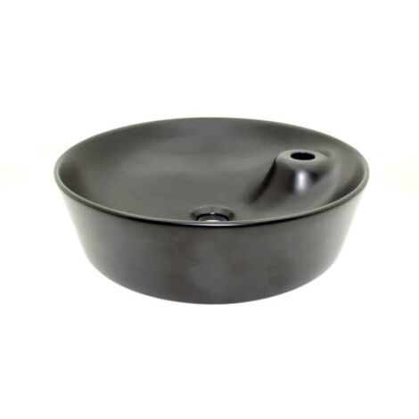 Vasque pour salle de bain Ronde - Céramique Noir Mat - 44 cm - Lodge