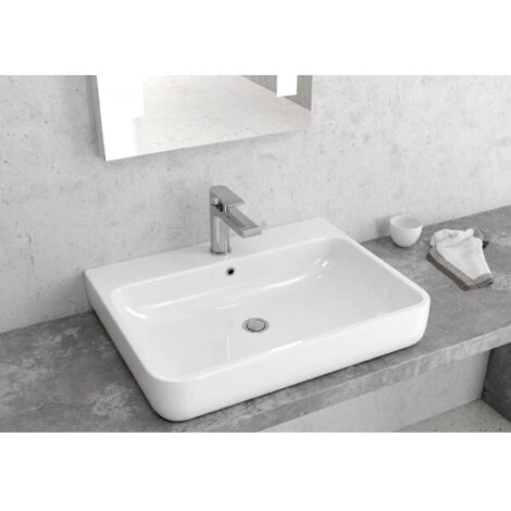 Vasque rectangulaire à poser BOTENE 61x46x19 cm en céramique