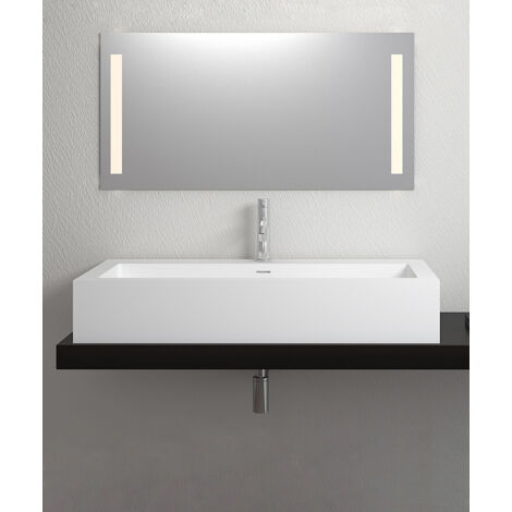 Vasque rectangulaire à poser en solid surface Blanc mat - Likasi