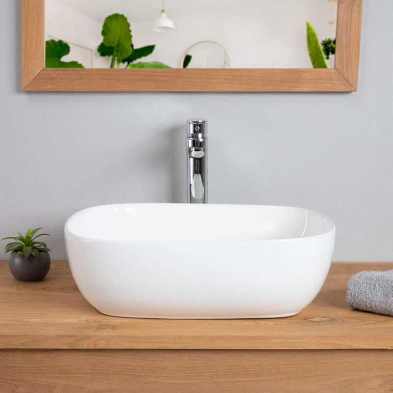 Wanda Collection - Vasque rectangulaire en céramique Phébie 50cm