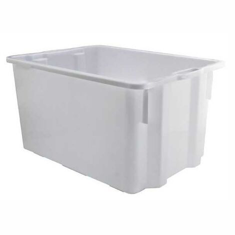 Vasque rectangulaire inox 65x63x34 cm – Polyéthylène haute densité – Anses latérales pour transport – Usage professionnel