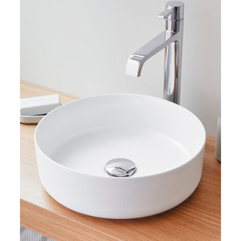 Vasque ronde en céramique - Marsala blanc mat