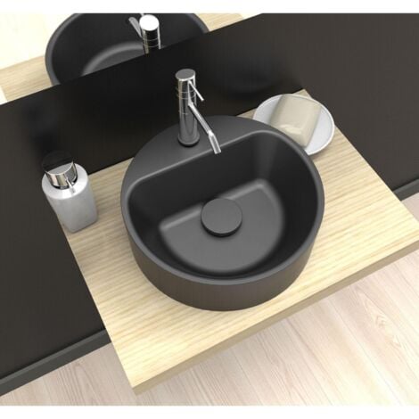 Vasque ronde lave-mains à poser grise SMART
