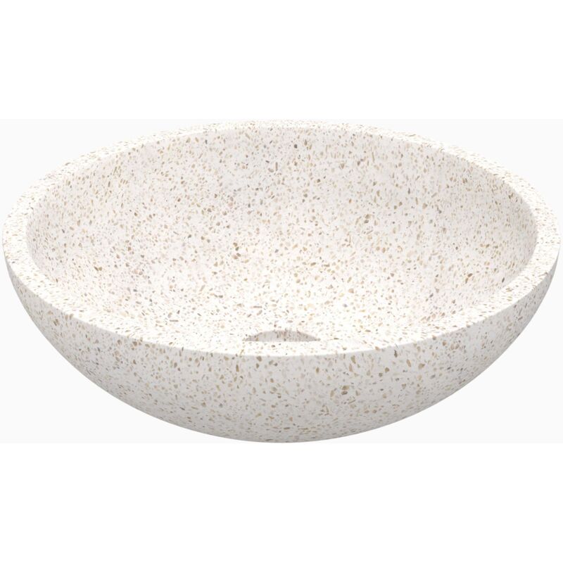 Vasque ronde en terrazzo blanc - lyséa
