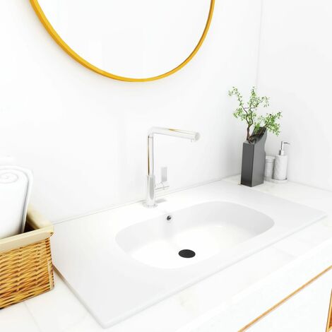 Vasque salle de bain - Moderne Lavabo encastré 605x460x105 mm SMC Blanc FR49140