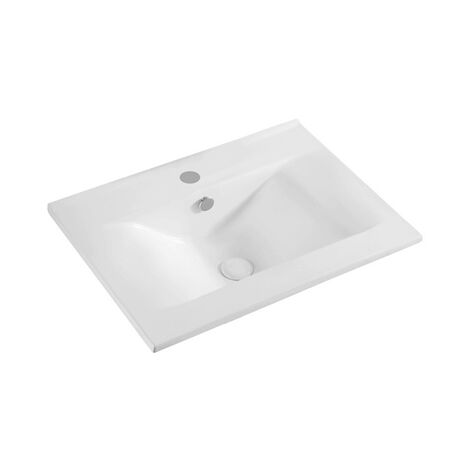 Vasque sous plan avec robinet - 62x46 cm, blanc