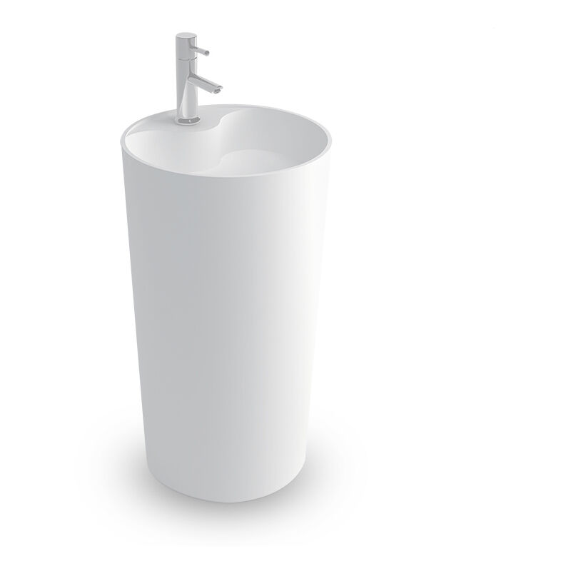 Collection Ambra Vasque sur pied, Colonne en Solid surface 45 cm - Bianca