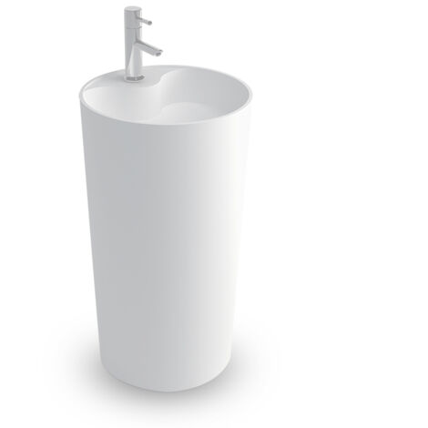 Vasque sur pied, Colonne en Solid surface 45 cm - Bianca