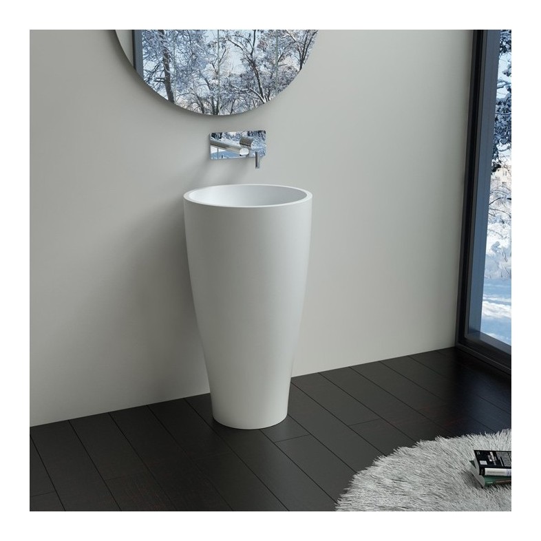 Distribain - Vasque Totem sur pied en solid surface Réf : SDPW33