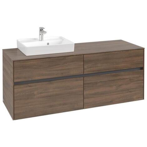 Vasque VB Collaro US 1400x548x500mm 4 Éléments, lavabo gauche, chêne Arizona