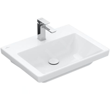 Vasque Villeroy &amp Boch Subway 3.0, rectangulaire, 1 trou pour