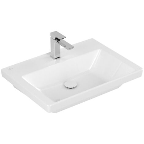 Vasque Villeroy &amp Boch Subway 3.0, rectangulaire, 1 trou pour