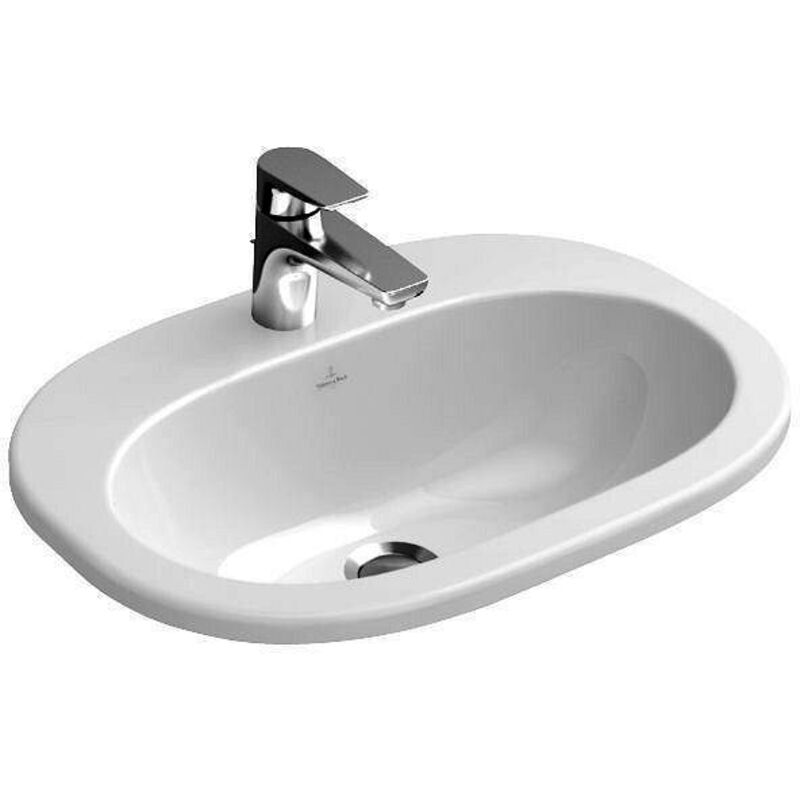 Villeroy&boch - O.novo - Vasque encastrée 56x41 cm, avec trop-plein, avec trou pour robinetterie, blanc alpin 41615601
