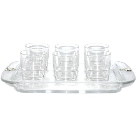 Vassoio con bicchieri per liquore shottino in cristallo argento per tavola casa ottima idea regalo