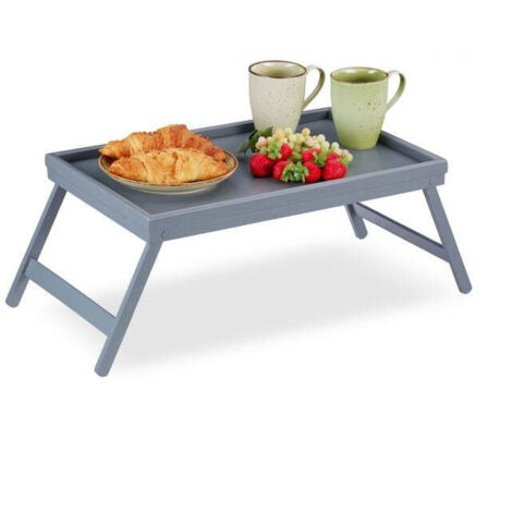 Vassoio da letto in bambù grigio