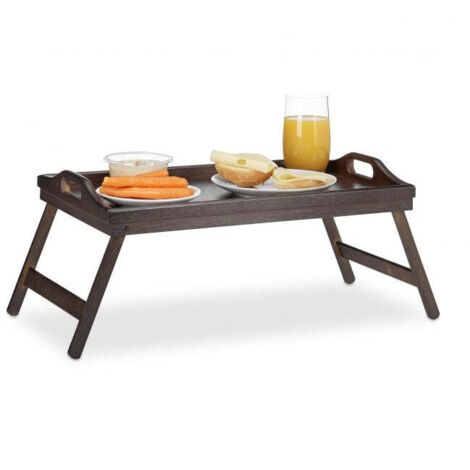 Vassoio da letto pieghevole marrone scuro 88418