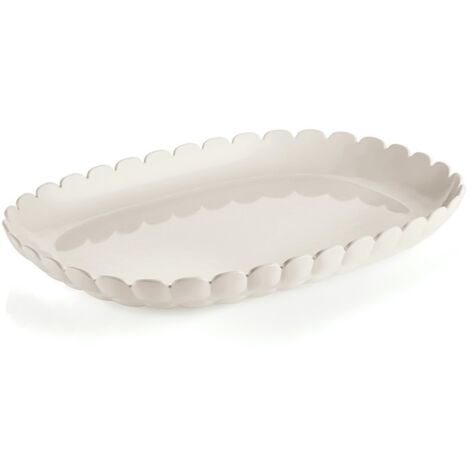 Vassoio Da Portata Piccolo Tiffany Bianco Latte 32X22,5X3 Cm