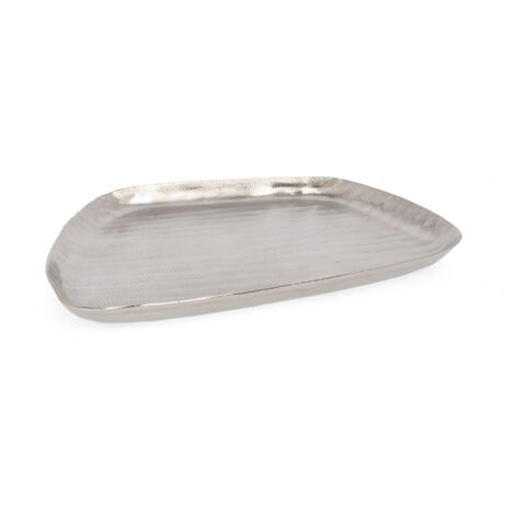 Vassoio decorativo chisel antracit in alluminio artigianale decorativo -38 x 34 x h 2.5 cm / Oro