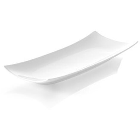 Vassoio decorativo rettangolare BARKA 352x146mm porcellana bianca - Hendi 785553