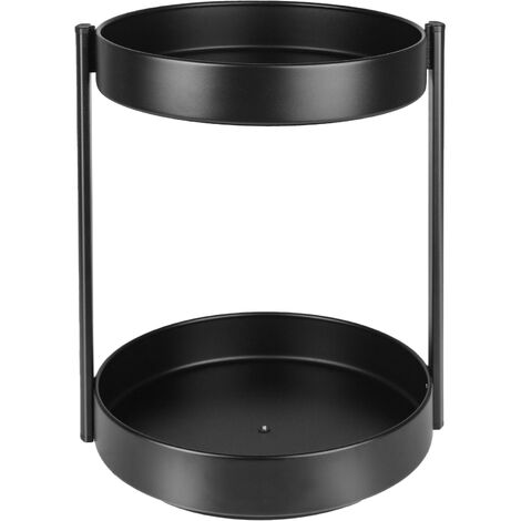 Portaspezie girevole da cucina a 2 livelli con vassoio rotondo Portaspezie girevole a 360° in acciaio inox per armadio, bancone, credenza, tavolo, cucina o dispensa