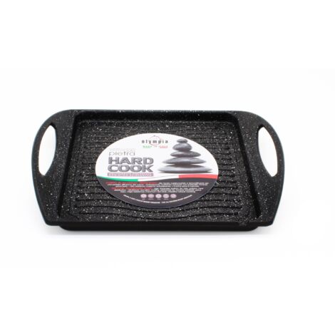 Vassoio Grill Rettangolare Antiaderente 2 Maniglie 34x26 cm Olympia Hard Cook