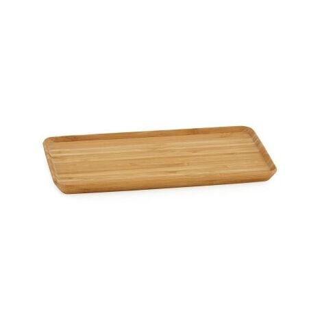 Trade Shop - Vassoio Legno Di Bamboo Rettangolare Bordo Alto X Alimenti  Colazione 41x29x2,5cm