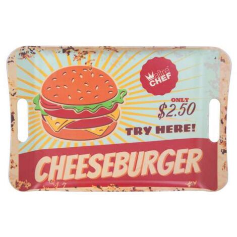 Vassoio Melamina Maniglie Cheesburger Cm 41X28 Kb8