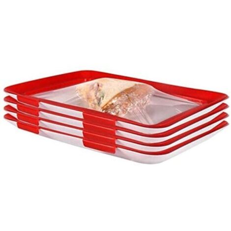 Vassoio modulare in plastica con coperchi adatti al microonde, per conservare alimenti freschi/articoli da cucina