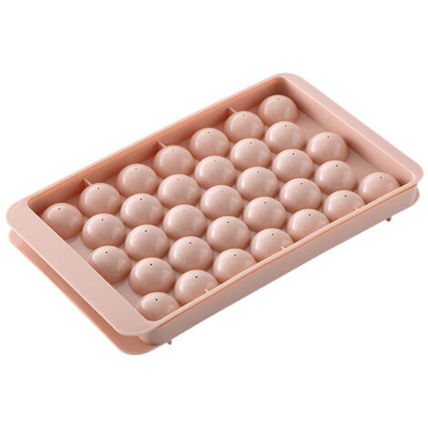 Vassoio per cubetti di ghiaccio con coperchio Stampo per cubetti di ghiaccio da 33 blocchi, cubetti di ghiaccio whisky a rilascio facile per alimenti per bambini, birra, cubetti di ghiaccio alla frutt