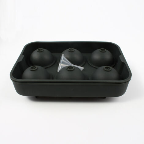 Vassoio per cubetti di ghiaccio in silicone a 6 scomparti con coperchio, cubetti di ghiaccio rotondi, senza BPA e impilabili, per cocktail, whisky, bevande (rotondo)