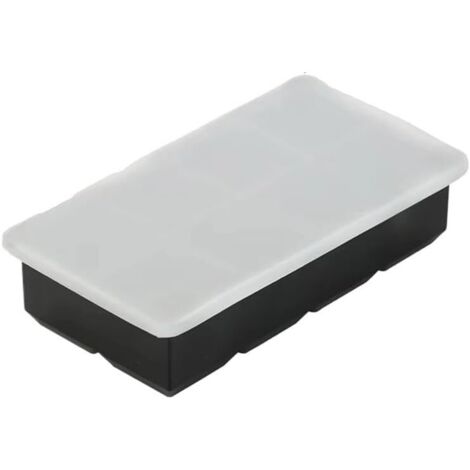 Vassoio per cubetti di ghiaccio in silicone a 8 scomparti con coperchio, cubetti di ghiaccio rotondi, senza BPA e impilabili, per cocktail, whisky, bevande (quadrato)