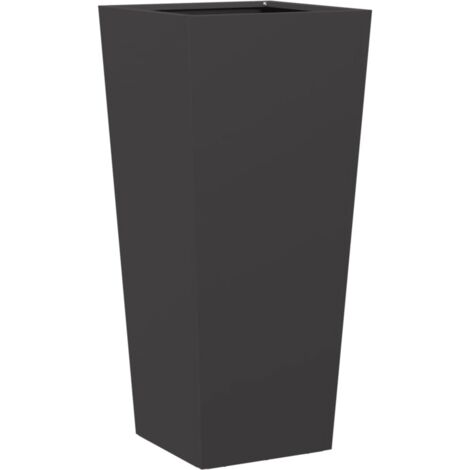 Vassoio per fioriera aiuola rialzata piante fiori terrazza giardino 35 x 35 x 75 cm acciaio nero 020037513