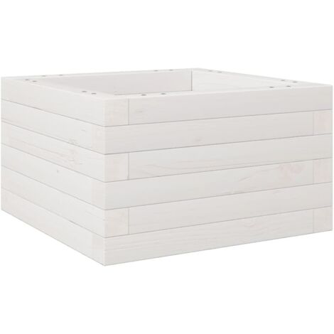 Vassoio per fioriera aiuola rialzata piante fiori terrazza giardino 40 x 40 x 23 cm legno massello di pino bianco 020037525