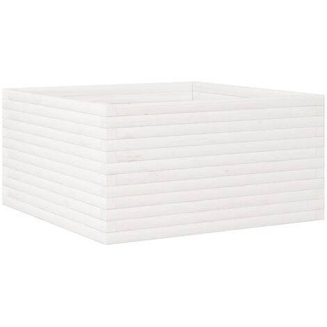 Vassoio per fioriera aiuola rialzata piante fiori terrazza giardino 90 x 90 x 46 cm legno di pino massiccio bianco 020038053