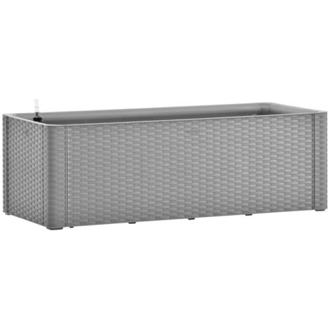 Vassoio per fioriera aiuola rialzata piante fiori terrazza giardino giardino con sistema di irrigazione 100 x 43 x 33 cm grigio 020039769