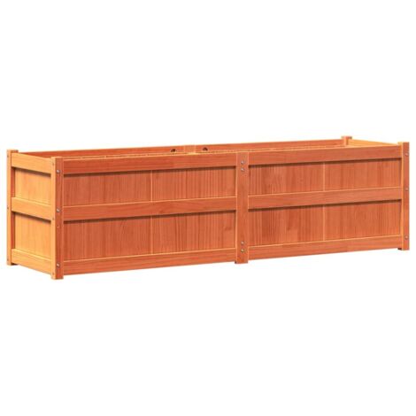 Vassoio per fioriera aiuola rialzata piante fiori terrazzo giardino cera 180 x 50 x 50 cm legno massello di pino marrone 020038449