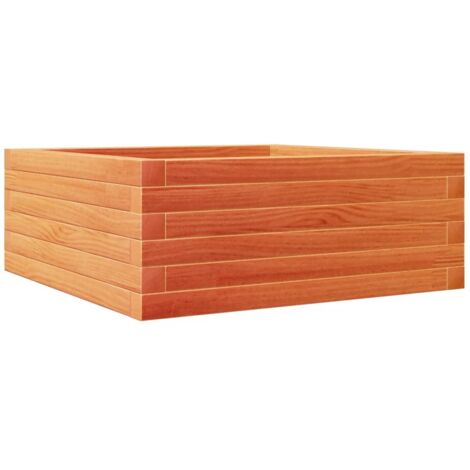 Vassoio per fioriera aiuola rialzata piante fiori terrazzo giardino cera 60 x 60 x 23 cm legno massello di pino marrone 020038469