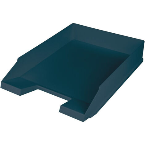 Vassoio per lettere per DIN A4-C4, blu H67xW254xD347 mm con impugnatura incassata e campo di etichettatura (Per 5)