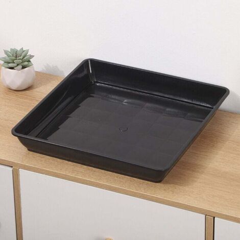 Sottovasi Quadrati In Plastica 29,5 Cm - Pratici Piattini Per Piante Da Interno Ed Esterno, 4 Pezzi