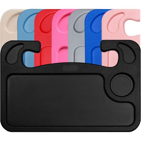 Vassoio per volante auto, vassoio per mangiare, tavolo per volante per cibo, laptop e accessori essenziali per viaggi in auto, nero